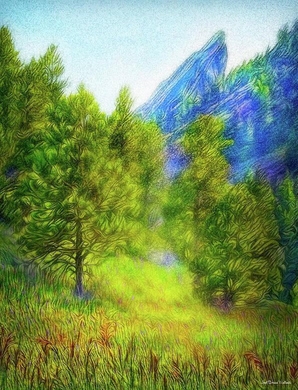 Joelbrucewallach Poster featuring the digital art Mountain Field Springtime by Joel Bruce Wallach