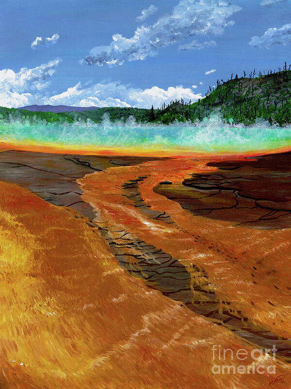 Yellowstone Poster featuring the painting Prismatic Colors by Elizabeth Mordensky