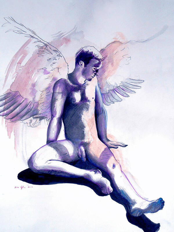 Angels Poster featuring the painting Resting Angel by Rene Capone