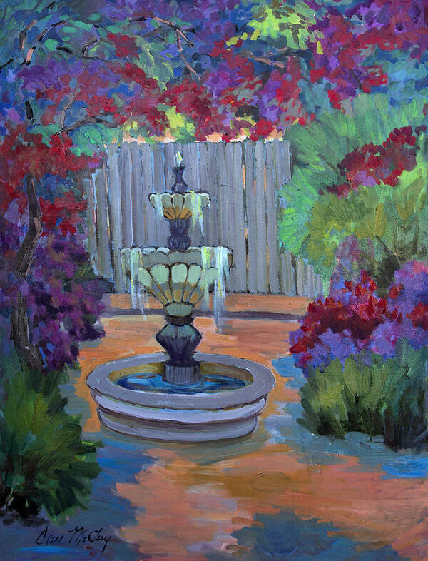 Patio Poster featuring the painting Summer Bougainvillea by Diane McClary