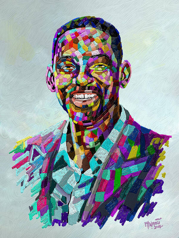 Will Smith Poster featuring the painting Will Smith by Anthony Mwangi