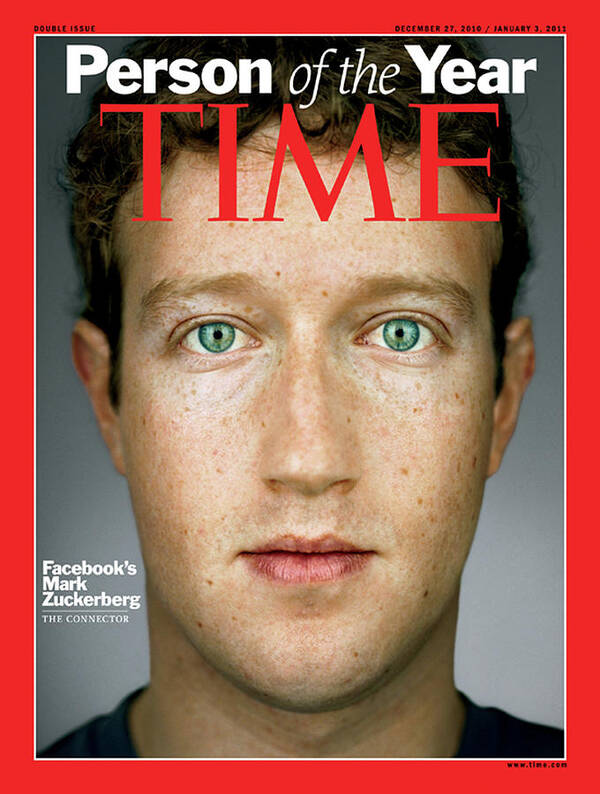 2010 Person Of The Year Poster featuring the photograph 2010 Person of the Year, Facebook's Mark Zuckerberg by Photographs by Martin Schoeller for TIME