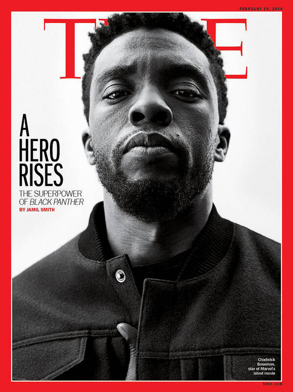 Chadwick Boseman Poster featuring the photograph A Hero Rises by Photograph by Williams and Hirakawa for TIME
