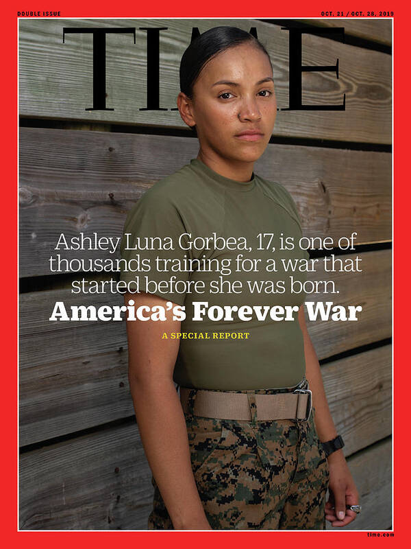Time Poster featuring the photograph America's Forever War - Gorbea by Photograph by Gillian Laub for TIME