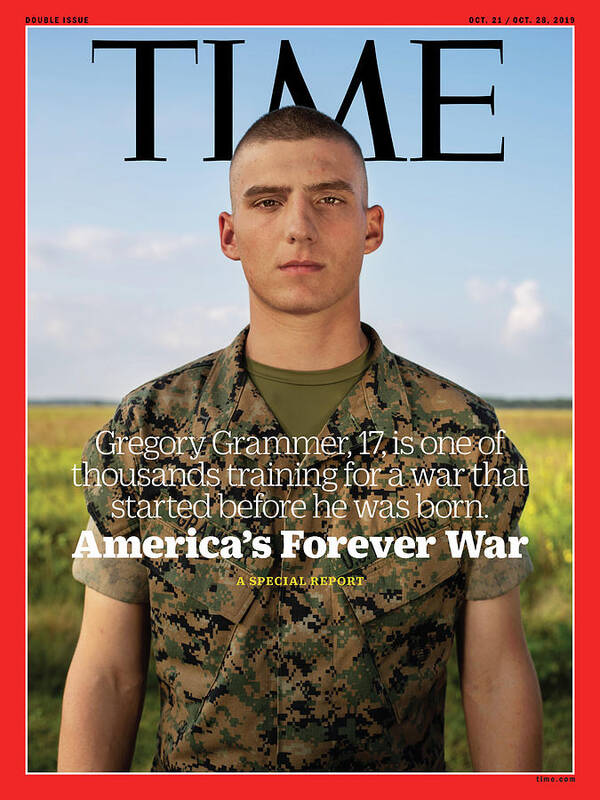 Time Poster featuring the photograph America's Forever War - Grammer by Photograph by Gillian Laub for TIME