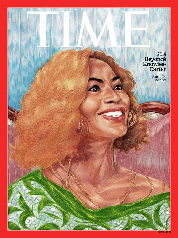 Time Poster featuring the photograph Beyonce Knowles Carter, 2014 by Painting by Toyin Ojih Odutola for TIME