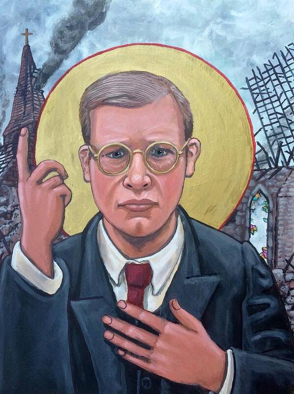 Iconography Dietrich Bonhoeffer Christian Theologian Poster featuring the painting Dietrich Bonhoeffer by Kelly Latimore