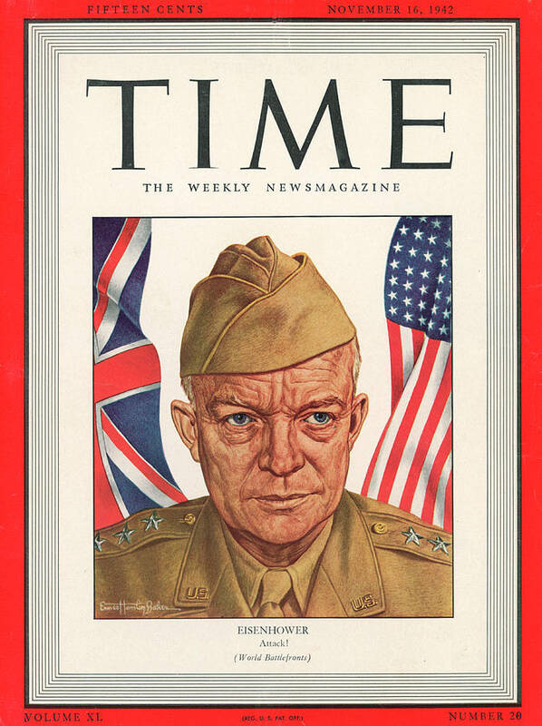 World Poster featuring the photograph Eisenhower - 1942 by Ernest Hamlin Baker