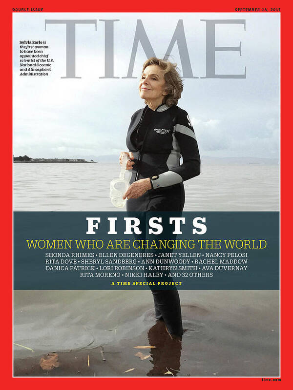 Marine Biologist Poster featuring the photograph Firsts - Women Who Are Changing the World, Sylvia Earle by Photograph by Luisa Dorr for TIME