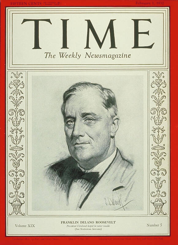 Nation Poster featuring the photograph Franklin D. Roosevelt - 1932 by S J Woolf