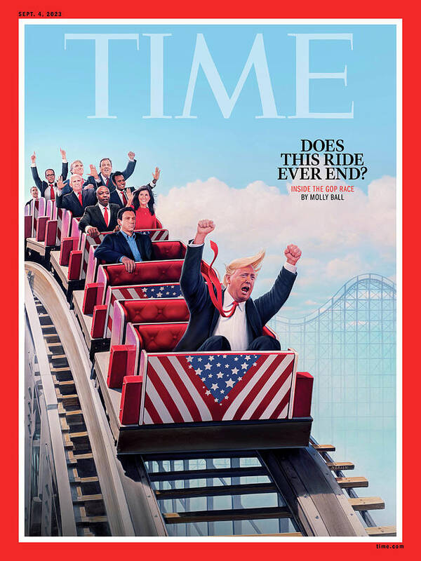 Trump Poster featuring the photograph GOP Race Does This Ride Ever End by Tim O'Brien