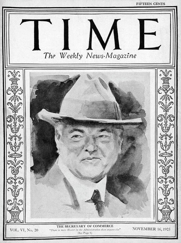 Herbert Hoover Poster featuring the photograph Herbert Hoover, 1925 by Illustration cr Gordon Stevenson