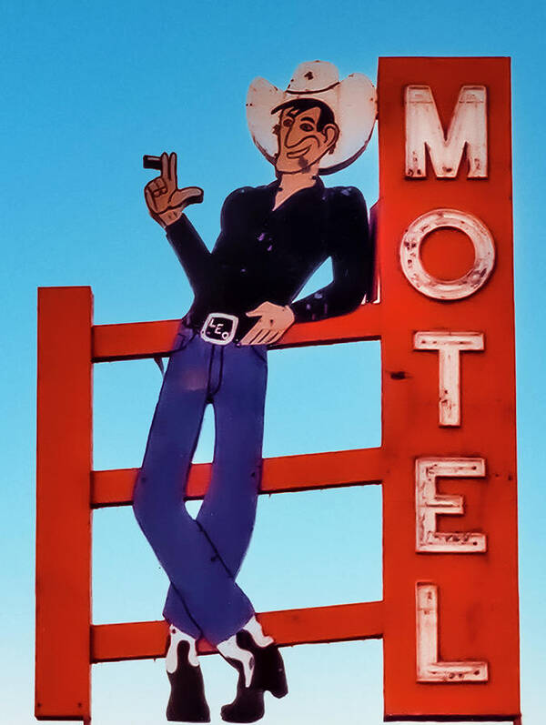 Film Poster featuring the digital art Leo The Cowboy Motel by Matthew Bamberg