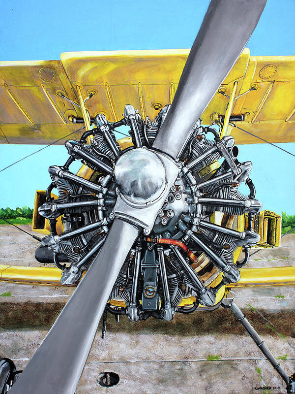 Airplane Poster featuring the painting Pratt and Whitney 985 by Karl Wagner