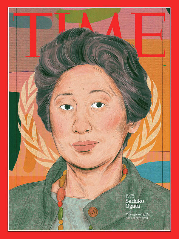 Time Poster featuring the photograph Sadako Ogata, 1995 by Illustration by Manjit Thapp for TIME