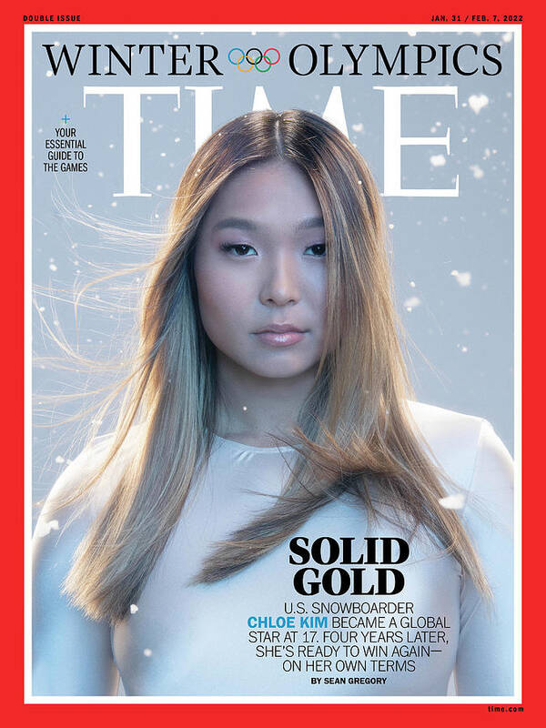 Solid Gold Poster featuring the photograph Solid Gold - Chloe Kim by Photograph by Bryan Huynh Collective for TIME