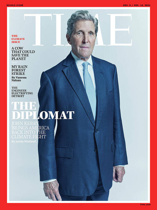 John Kerry Poster featuring the photograph The Diplomat - John Kerry - The Climate Issue by Photograph by Peter Hapak for TIME