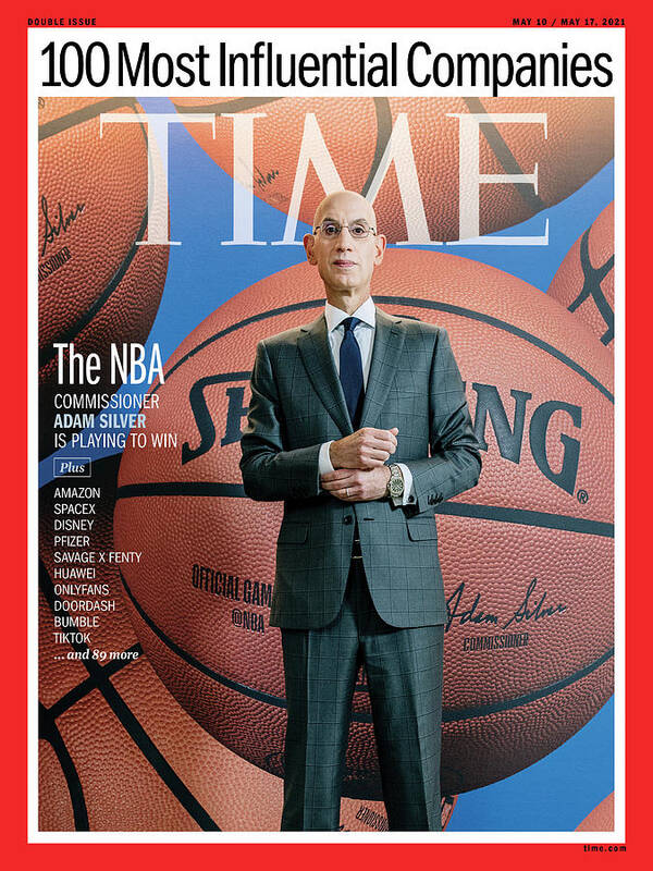 Time 100 Most Influential Companies Poster featuring the photograph TIME 100 Companies - Adam Silver by Photograph by Stefan Ruiz for TIME