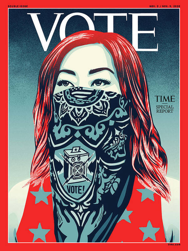 2020 Us Presidential Election Poster featuring the photograph Vote 2020 by Illustration by Shepard Fairey for TIME