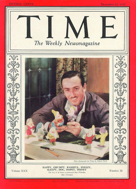 Walt Disney Poster featuring the photograph Walt Disney - 1937 by Robert Mack