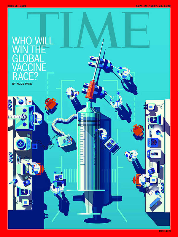 Coronavirus Poster featuring the photograph Who Will Win the Global Vaccine Race? by Illustration By Peter Greenwood For Time
