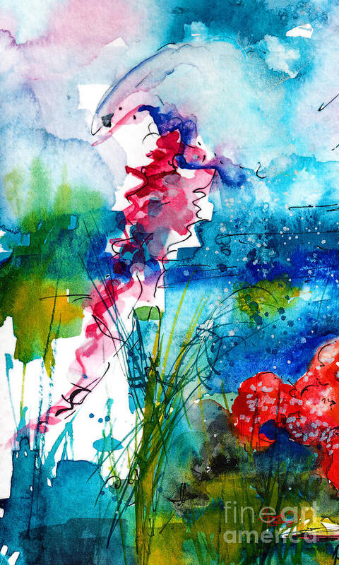 Jellyfish Poster featuring the painting Jellyfish Watercolor by Ginette Callaway