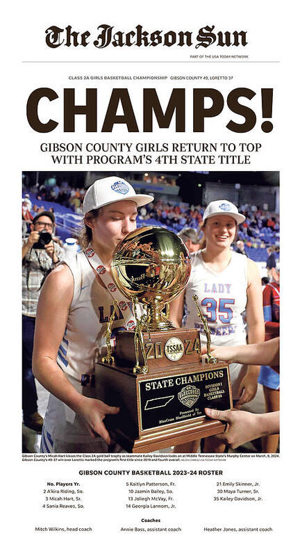 Newspaper Poster featuring the digital art 2024 Tennessee Division I Class 2A Girls Basketball State Championship Cover by The Jackson Sun