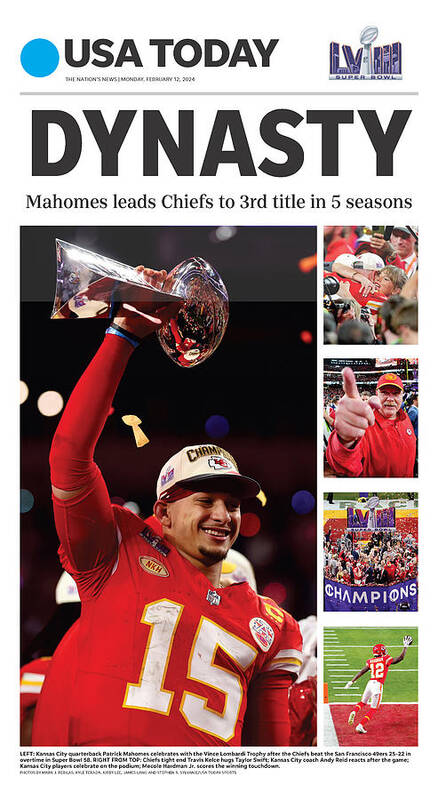Chiefs Poster featuring the digital art Chiefs Win USA Today Superbowl LVIII Commemorative Cover by USA Today