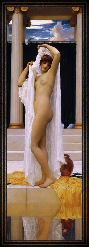 The Bath Of Psyche Poster featuring the painting The Bath of Psyche by Frederic Leighton by Rolando Burbon