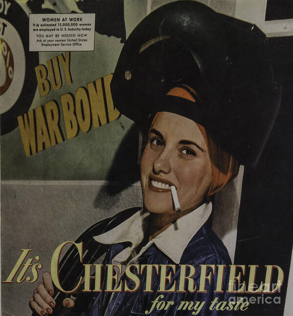 1940's Chesterfield Add Poster featuring the photograph 1940's Chesterfield Add by Mitch Shindelbower