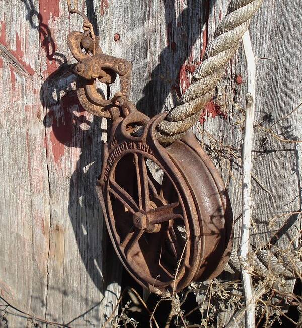 Vintage Poster featuring the photograph Barn Pulley by J L Zarek