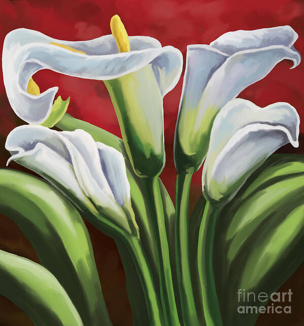 Calla Lilies Poster featuring the painting Calla Lilies by Tim Gilliland