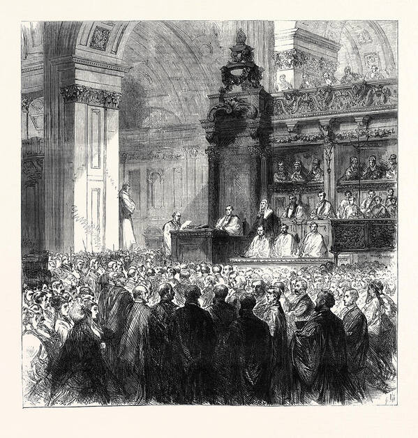 Enthronement Poster featuring the drawing Enthronement Of The Bishop Of London In St by English School