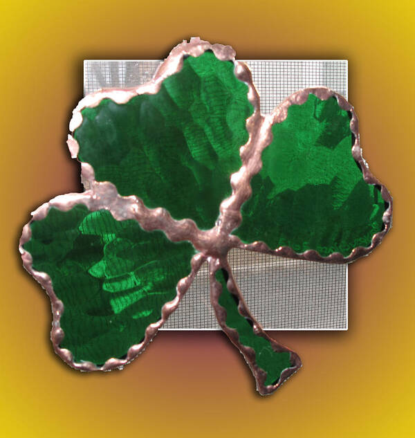 Shamrock Poster featuring the photograph Glass Shamrock by Barbara McDevitt