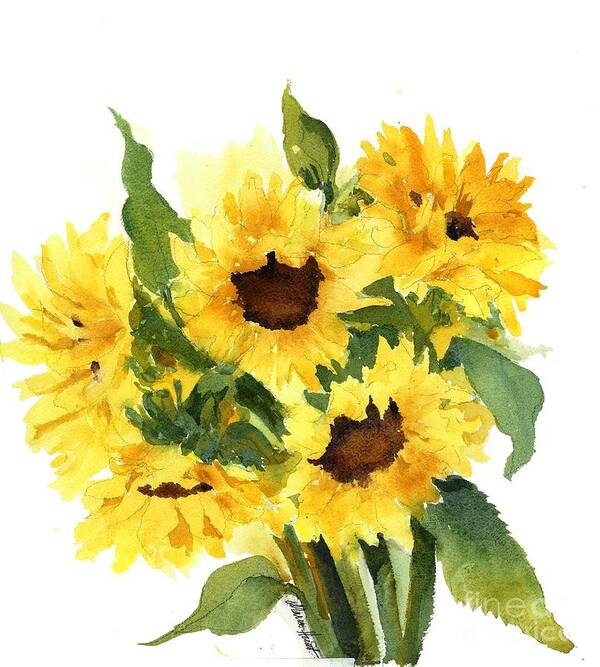 Sunflower Poster featuring the painting You Are My Sunshine by Maria Hunt