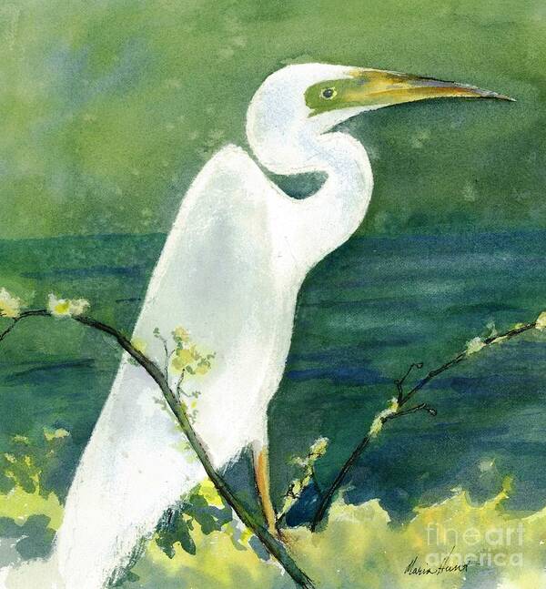 Egret Poster featuring the painting Lady-in-Waiting II by Maria Hunt