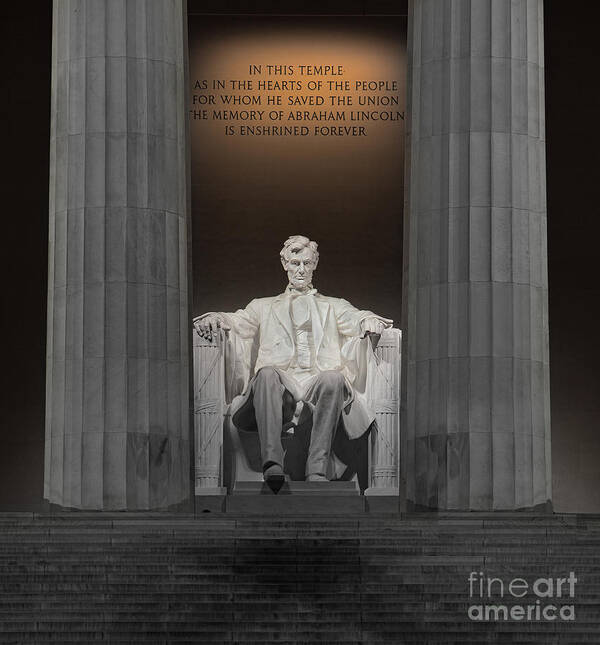 Lincoln Memorial Poster featuring the photograph Lincoln and Columns by Jerry Fornarotto