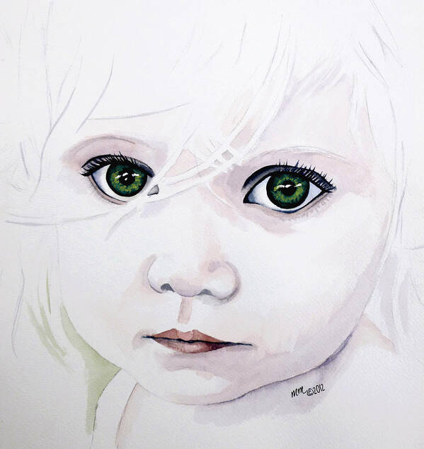 Green Eyes Poster featuring the painting Longing Eyes by Michal Madison