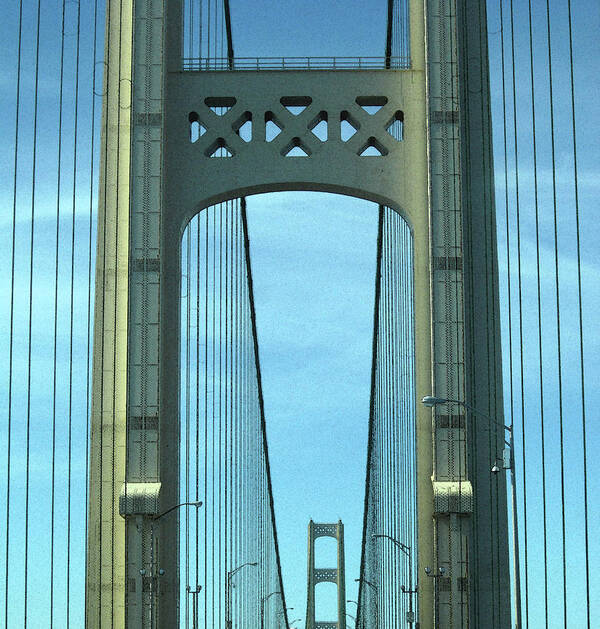 Bridge Poster featuring the photograph Mackinac Bridge Detail 2 by Mary Bedy