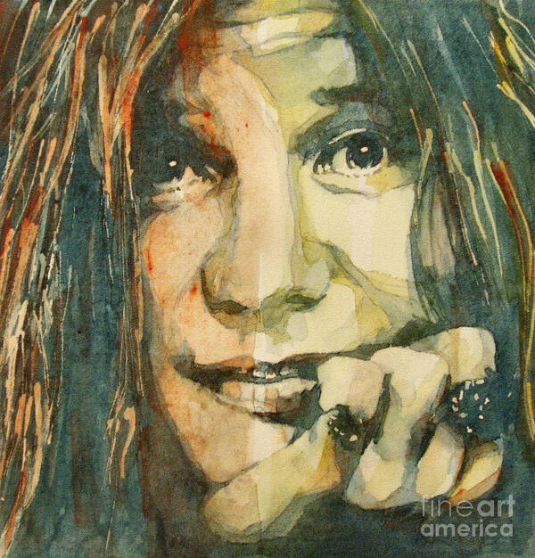 Janis Joplin Poster featuring the painting Mercedes Benz by Paul Lovering