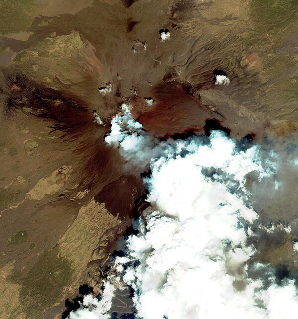 Mount Etna Poster featuring the photograph Mount Etna Erupting by Geoeye/science Photo Library