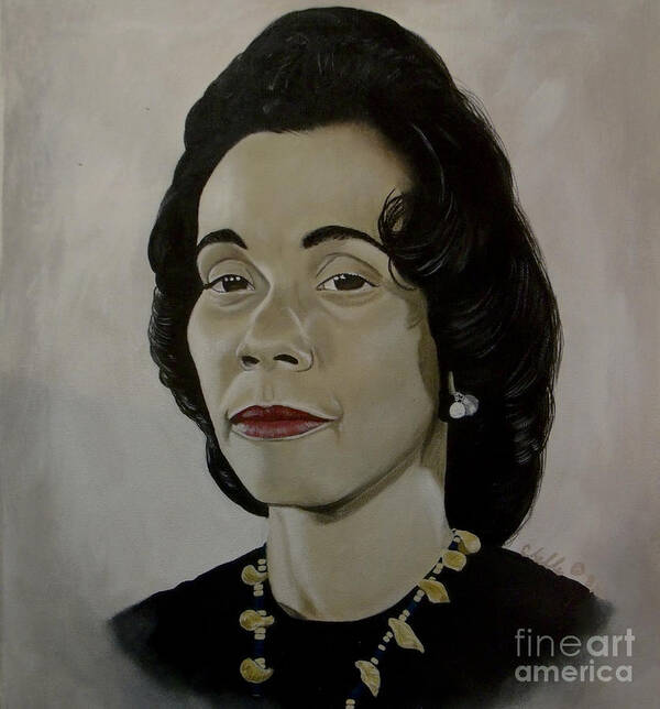 Portraits Poster featuring the painting Mrs. Coretta Scott King by Michelle Brantley