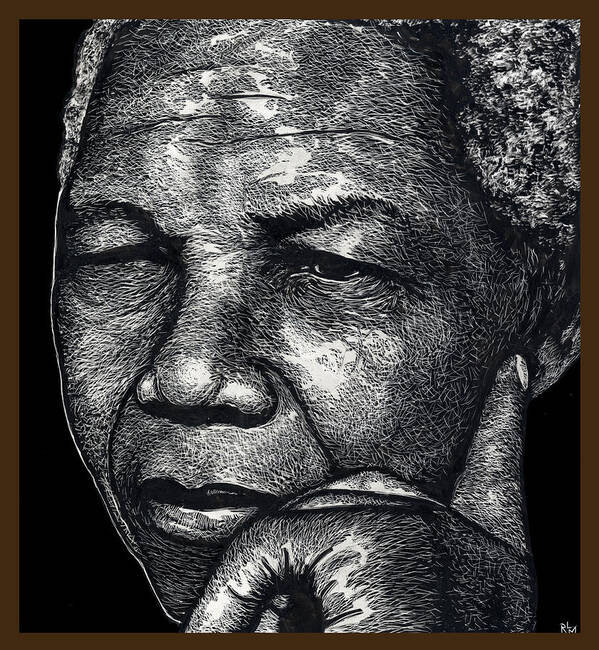 Madiba Poster featuring the mixed media Nelson Mandela Portrait by Ricardo Levins Morales