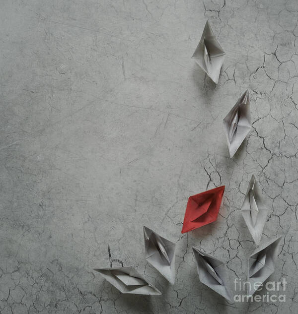 Paper Poster featuring the digital art Paper Boats by Jelena Jovanovic
