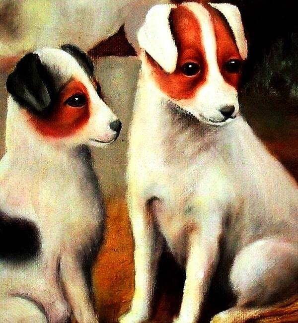 Dogs Poster featuring the painting Puppy Love 2 by Hazel Holland
