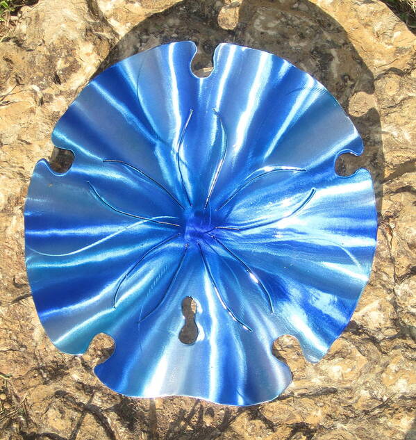 Sand Dollar Poster featuring the sculpture Sand Dollar Bluewater wall sculpture by Robert Blackwell