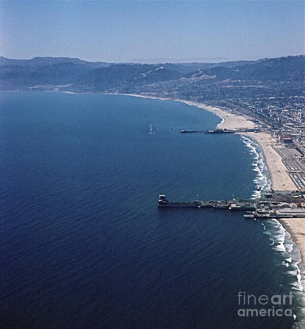 Santa Monica Bay Poster featuring the photograph 1960 Santa Monica Bay from the air by Robert Birkenes