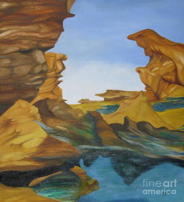 Abstract Surrealism Poster featuring the painting Seal Cove by Richard Dotson