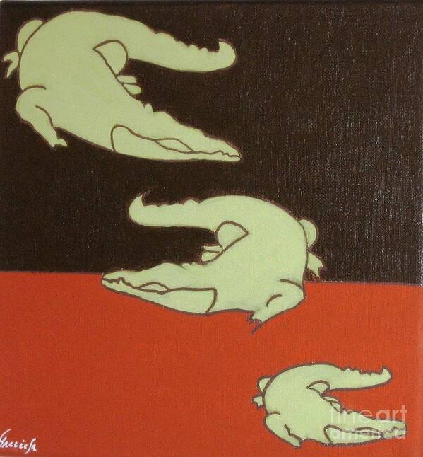 Kids Art Poster featuring the painting See you later alligator... by Graciela Castro
