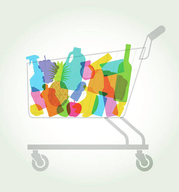 Milk Poster featuring the digital art Shopping Or Supermarket Trolley by Smartboy10